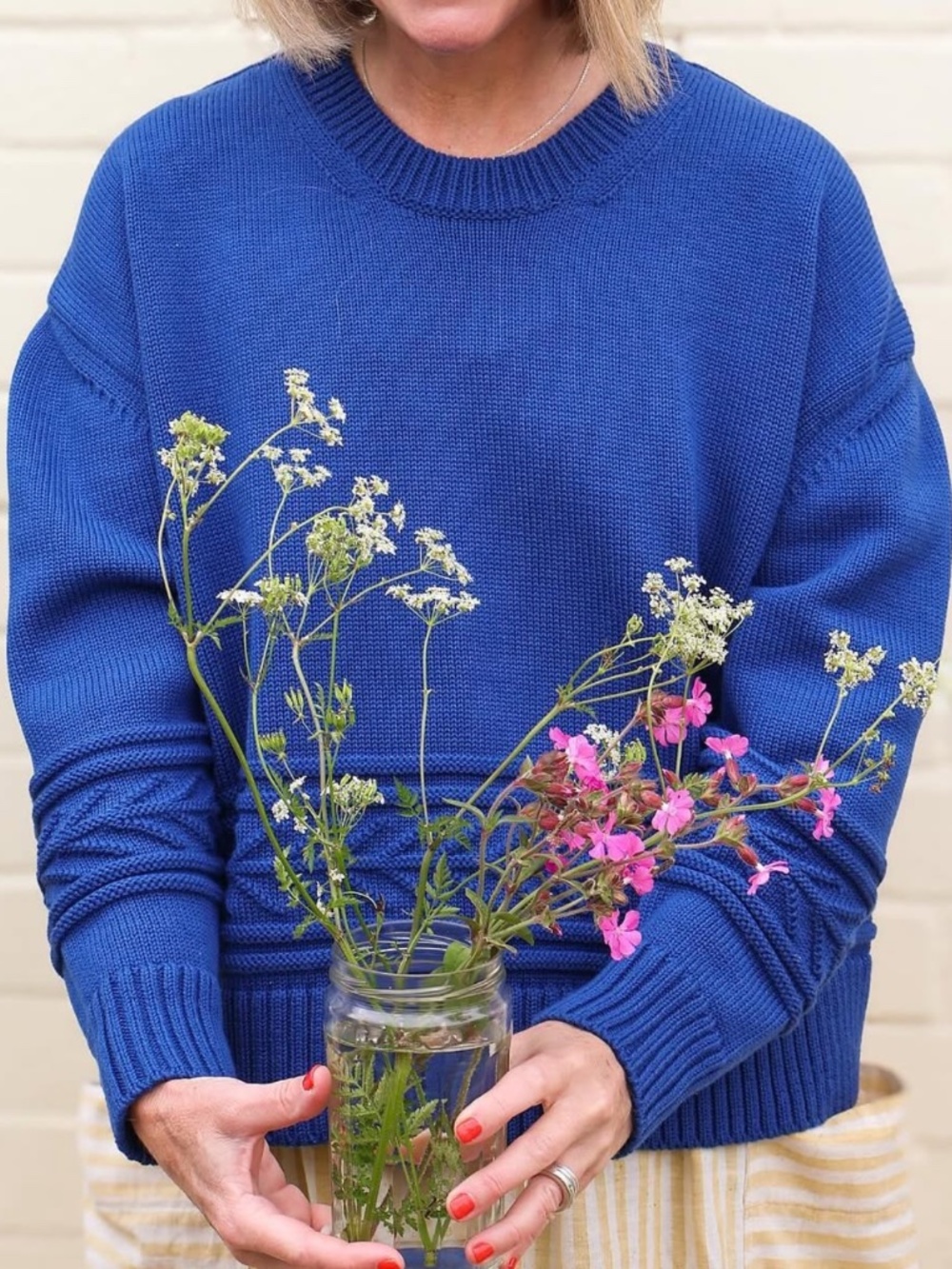 Charl Knitwear West Jumper in Blue - Picture 2 of 11